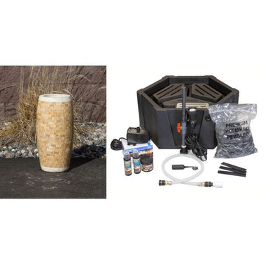 Stoned Urn FNT2334 Ceramic Vase Complete Fountain Kit Vase Fountain Blue Thumb